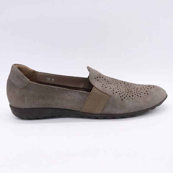 Sesto Meucci Womens Sz 10 Gray Taupe Slip On Suede Shoes Beale Made in Italy - Picture 4 of 11